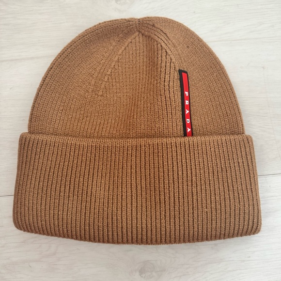Prada Accessories - NWOT camel color Prada beanie